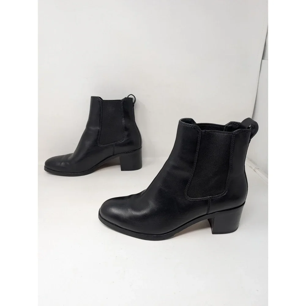 Rag & Bone Hazel Black Leather Chelsea Ankle Boots‎  Women's Size 41 / US 10.5